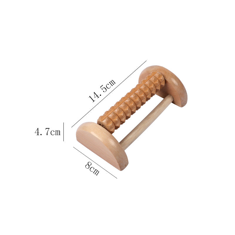 Wooden Foot Reflexology Roller – 6-Row Acupressure Foot Massager for Relaxation and Comfort