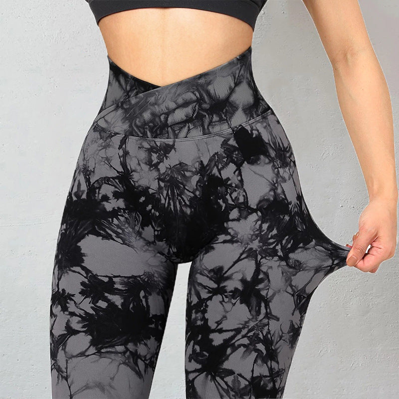 Women’s Seamless Tie-Dye Leggings | High-Waist Yoga & Gym Activewear