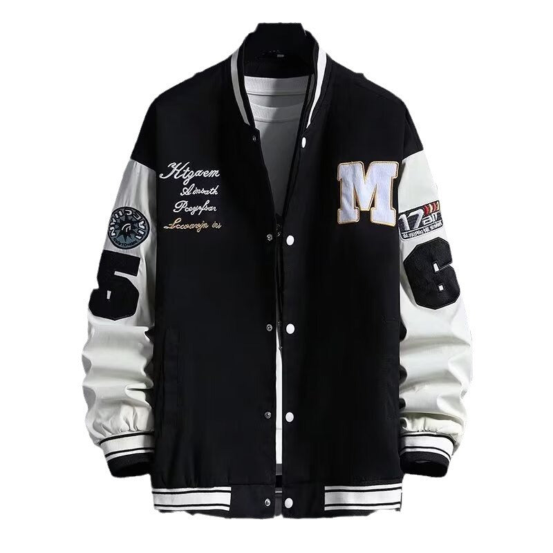 Men’s Baseball Jacket | Casual Letter & Number Print Streetwear Top