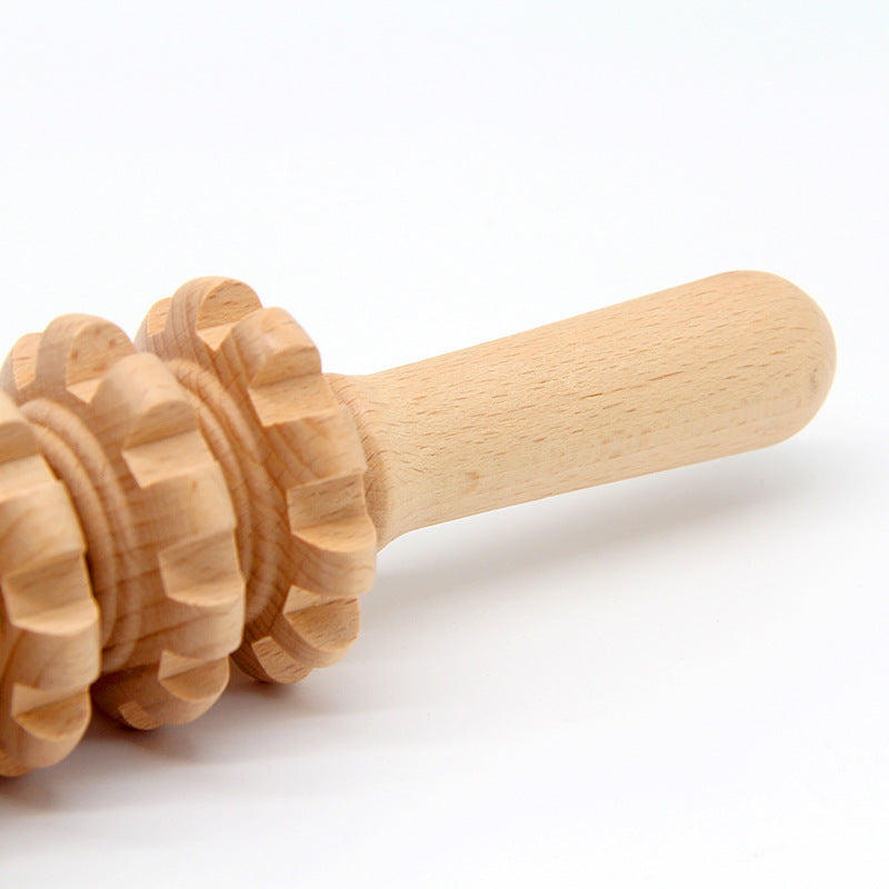 Wooden Body Massage Roller Stick – Abdominal & Muscle Relaxation Therapy Tool