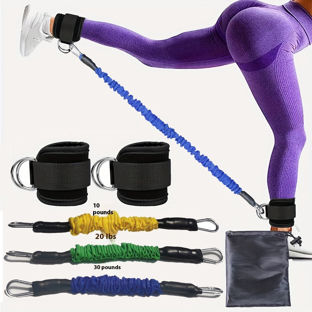 Ankle Strap Resistance Bands | Gym & Home Workout Accessories
