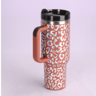 40 oz Insulated Tumbler | Handle & Straw Travel Cup