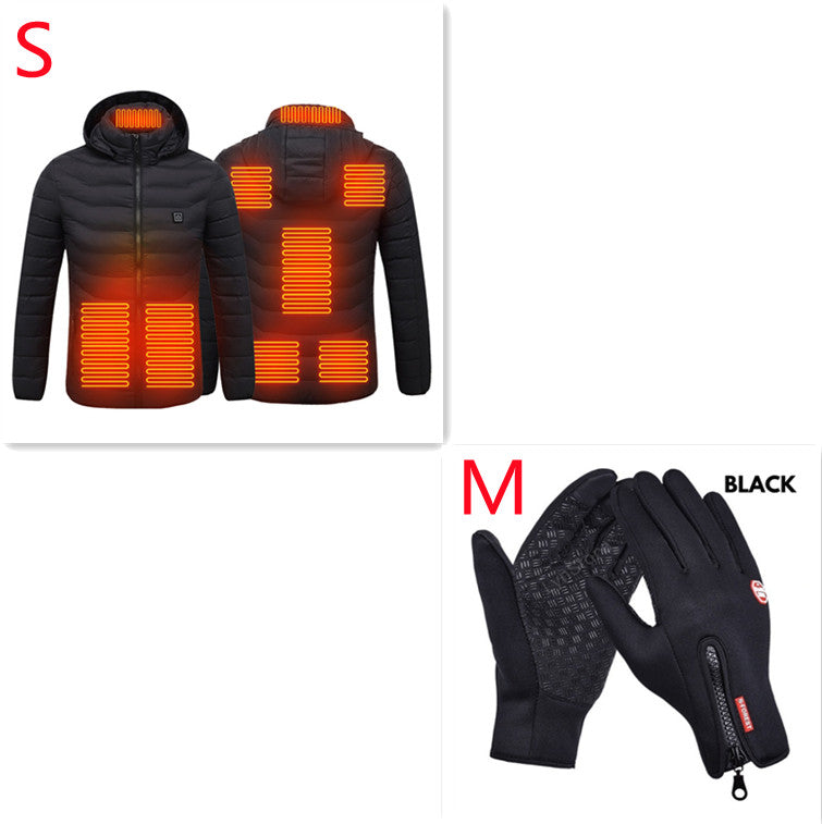 Men’s USB Heated Winter Jacket | Zip-Up Coat with Detachable Hood