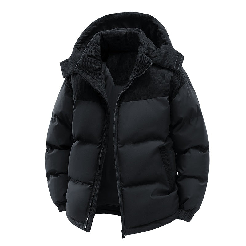 Men’s & Women’s Detachable Hood Cotton Padded Coat | Contrast Patchwork Outwear