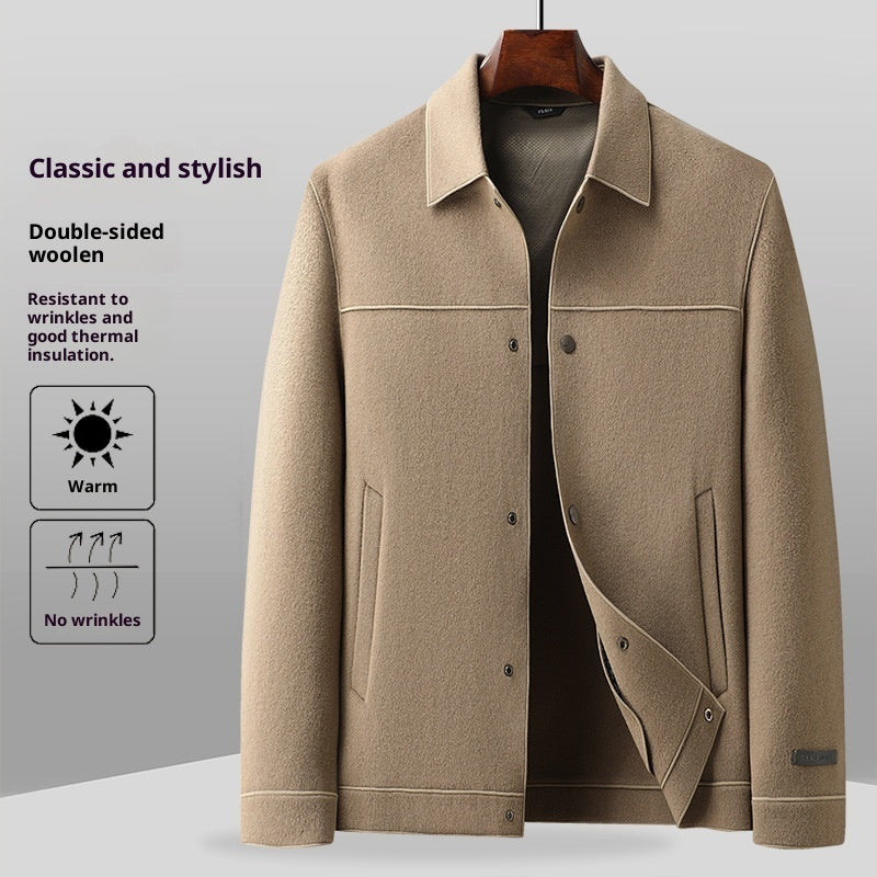 Men’s Double-Faced Wool Lapel Jacket | Classic Winter Coat