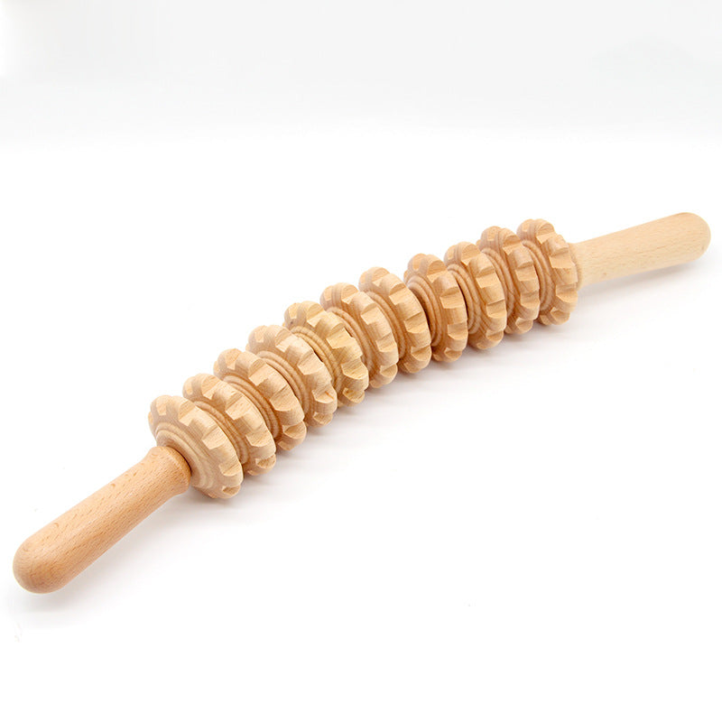 Wooden Body Massage Roller Stick – Abdominal & Muscle Relaxation Therapy Tool