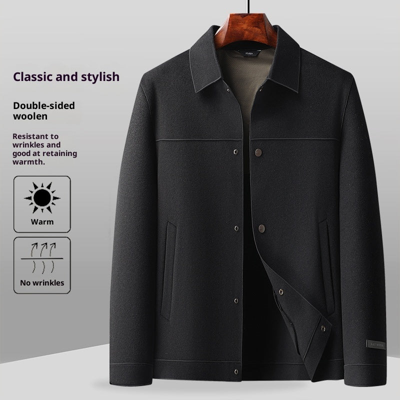 Men’s Double-Faced Wool Lapel Jacket | Classic Winter Coat