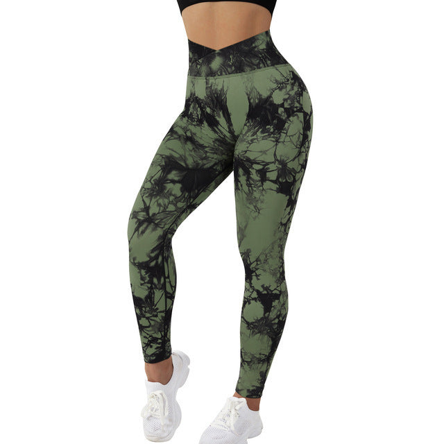 Women’s Seamless Tie-Dye Leggings | High-Waist Yoga & Gym Activewear