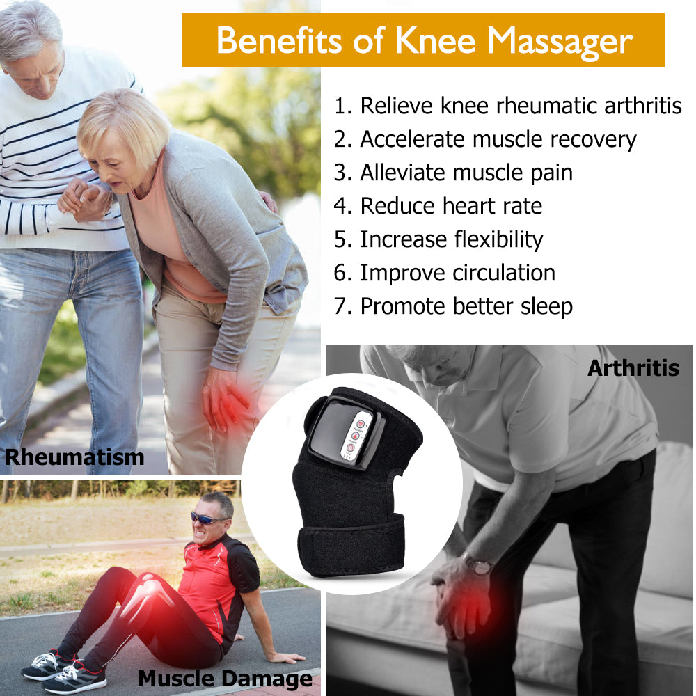 Heated Knee Support Wrap with Vibration Comfort - Leg Massager