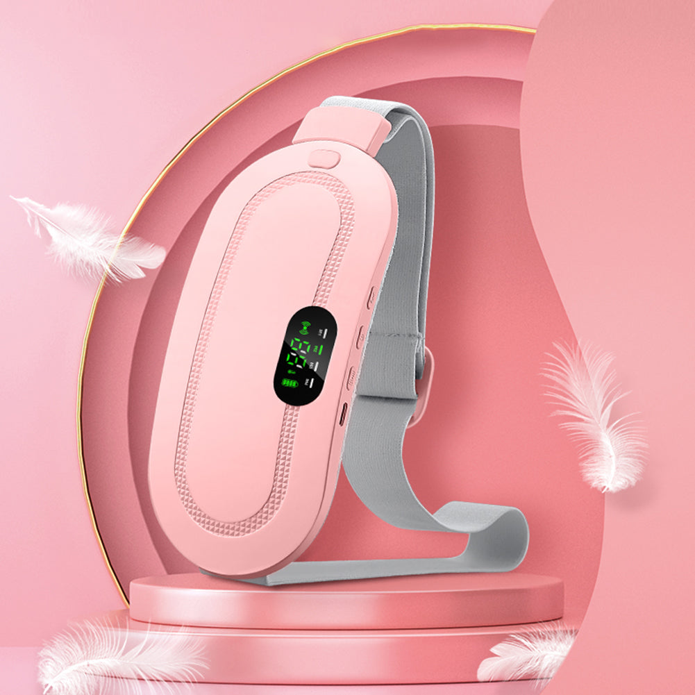 Heated Waist Massager Belt – Electric Heat & Vibration Wrap for Abdominal Comfort, Rechargeable