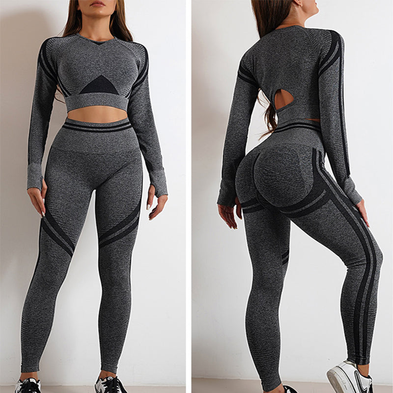 Women’s Seamless Gym & Yoga Outfit | Full Sleeve Top & Pants Set
