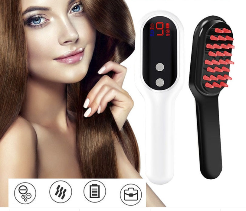Electric Scalp Massager Comb – Red & Blue Light Head Massage Device, Rechargeable