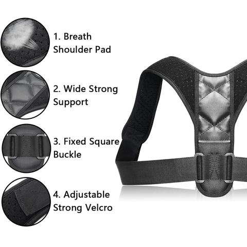 Adjustable Posture Corrector Brace – Upper Back & Shoulder Support for Improved Posture, Men & Women