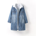 Women’s Warm Fur-Lined Denim Jacket | Winter Wool Lining Bomber Coat