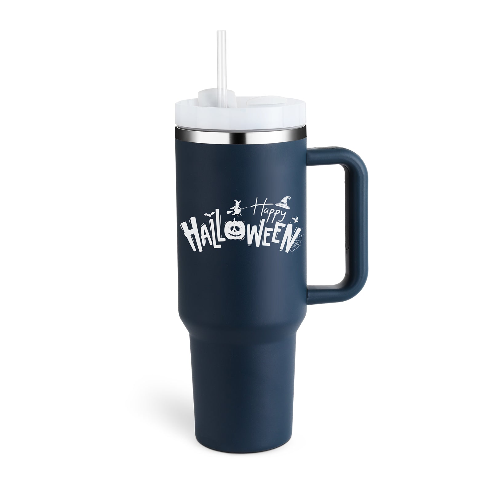 40 oz Insulated Tumbler | Handle & Straw Travel Cup