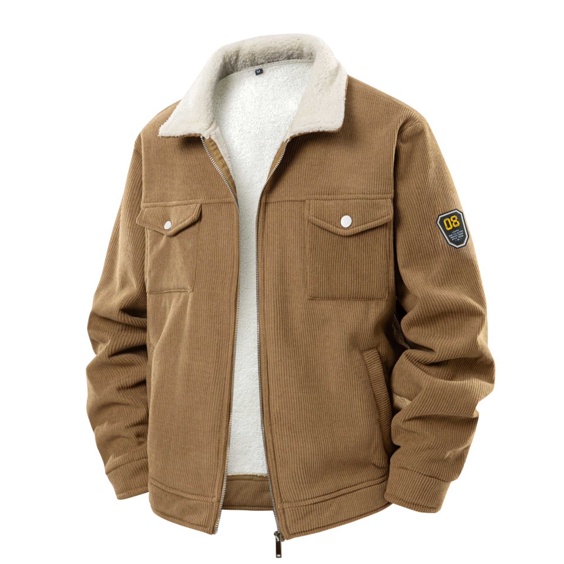 Men’s Fleece-Lined Thickened Corduroy Workwear Jacket | Casual Winter Coat