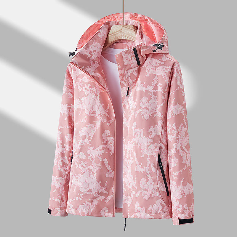 Unisex Printed Hooded Windbreaker Jacket | Waterproof & Windproof Outerwear