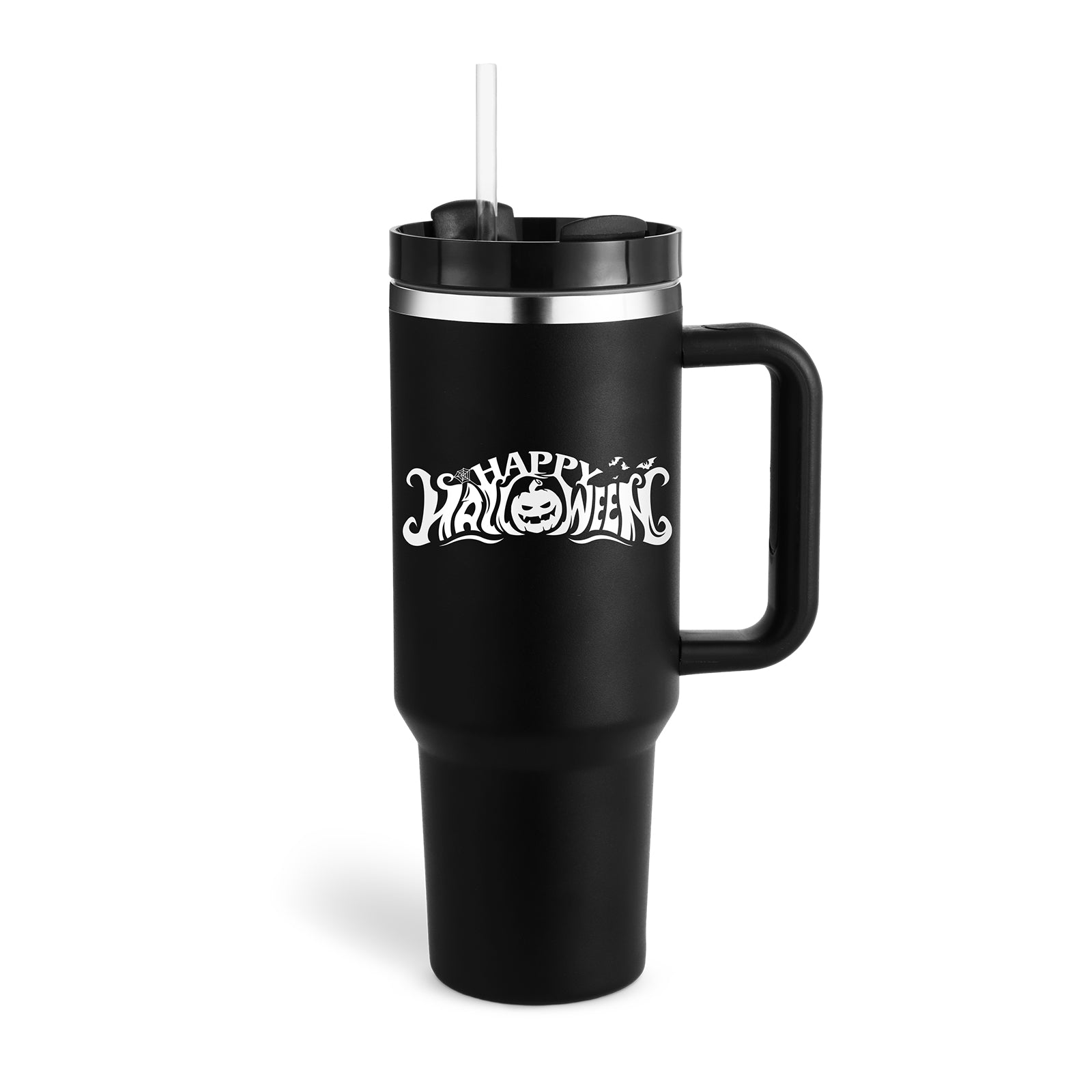 40 oz Insulated Tumbler | Handle & Straw Travel Cup