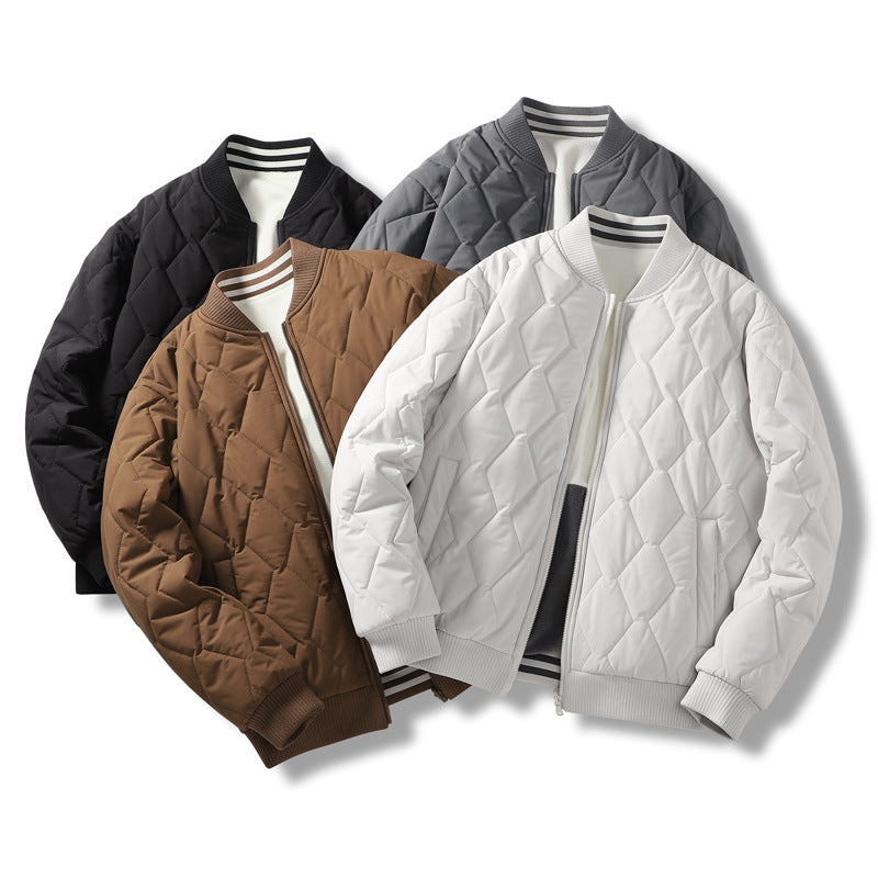 Men’s Reversible Cotton Jacket | Baseball Collar Coat