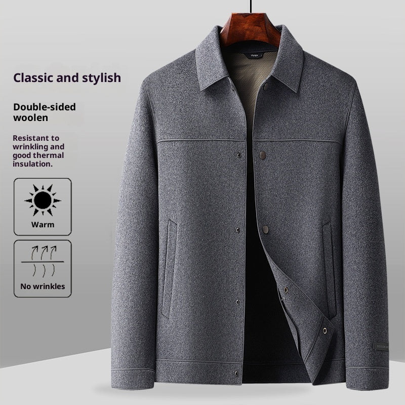 Men’s Double-Faced Wool Lapel Jacket | Classic Winter Coat