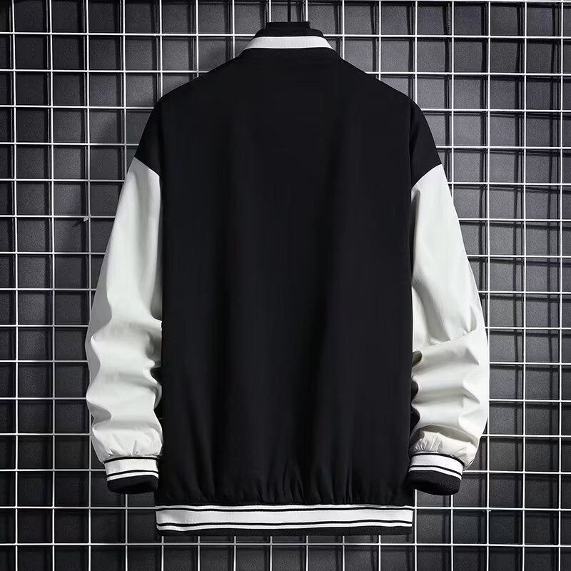 Men’s Baseball Jacket | Casual Letter & Number Print Streetwear Top