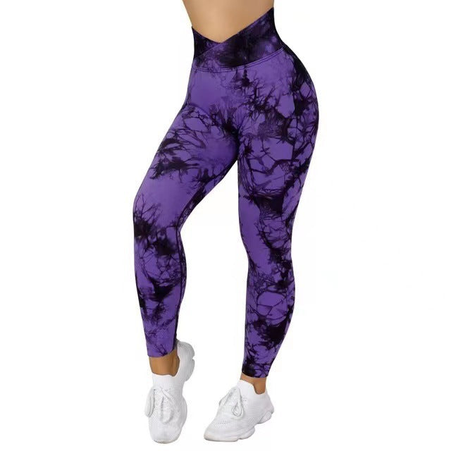 Women’s Seamless Tie-Dye Leggings | High-Waist Yoga & Gym Activewear