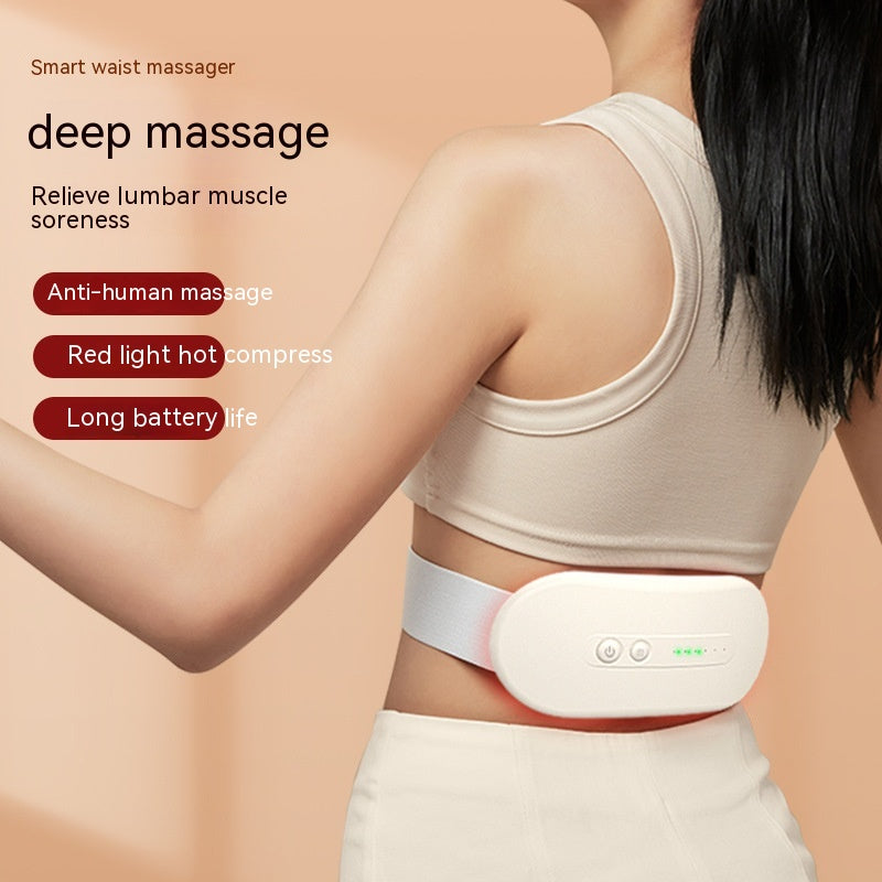 Electric Abdominal Massage Belt – USB Rechargeable Waist & Stomach Massager with Heat & Vibration