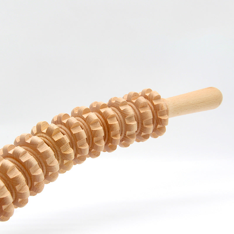 Wooden Body Massage Roller Stick – Abdominal & Muscle Relaxation Therapy Tool